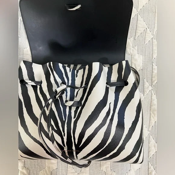 New-Mansur Gavriel Zebra-Print Leather Tote Bag - Picture 10 of 14